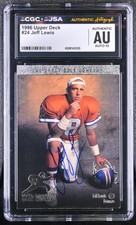 Jeff Lewis Signed 1996 Upper Deck Rookie Card #24 Broncos CGC AU JSA 10 Auto