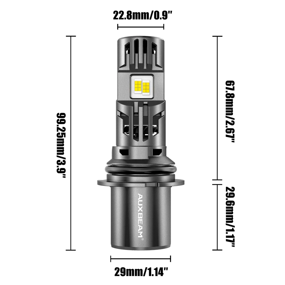 AUXBEAM Q50 系列 HB1 9004 LED 车头灯高低光束大功率 36000LM 130W — 第 3/4 张图片