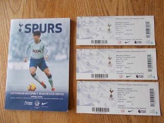 TOTTENHAM HOTSPUR v MANCHESTER UNITED PROGRAMME PLUS 3 TICKETS WEMBLEY 2019 PL