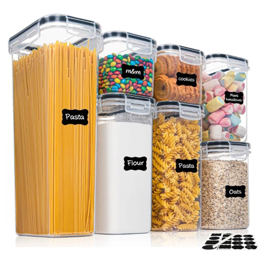 Bpa-free Airtight Kitchen Food Storage Containers Set with Labels & Pen