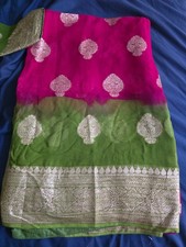 Georgette saree with stitched blouse
