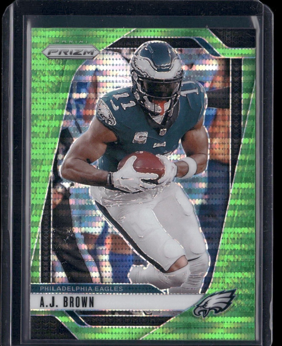 2024 Panini Prizm #233 A.J. Brown Neon Green Pulsar