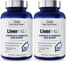 1MD Nutrition LiverMD support healthy liver, 60 Caps, Exp 01/2027 Pack of 2 