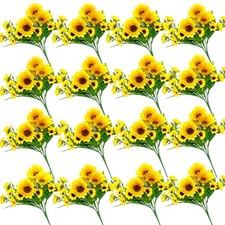 Zeyglxc 20 Pack Artificial Sunflowers Bouquets Stems For Wedding Home Kitchen
