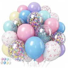 Pastel Bow Balloons Macaron Rainbow Balloon Birthday Pastel - Bow Confetti