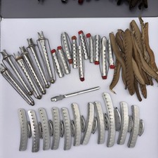 Vtg Lot Metal Wave Clips, Perm Rods, More. Mervin. Goody. Prostigmin Roche.