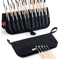 Paint Brush Organizer Case for Artists with 22 Slots, Canvas Travel Brush
