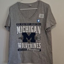 Hanes Gray Michigan Wolverines 2026 Final Four Indianapolis Basketball Shirt L
