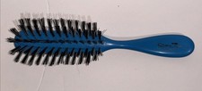 1 Vintage Bristled Hair Spornette Blue Brushe Flower Pattern On Back