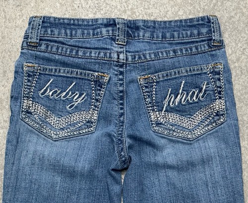 VTG Baby Phat Denim Bermuda Shorts Youth Girls Size 10 Embellished Embroidered - Picture 9 of 9