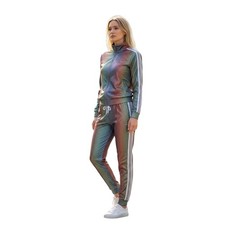 NWOT Shane Justin Glitter Rainbow Unicorn Women's Tracksuit, Size X-Small