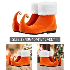Christmas Elf Jingle Bell Cosplay Shoes Multifunctional Accessories Orange