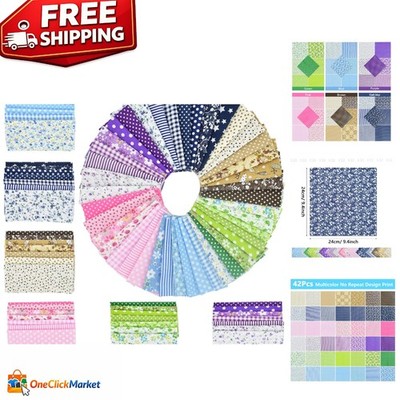 42 Colorful Cotton Fabric Patchwork Squares 9.8  for DIY Crafts and Scrapbooking