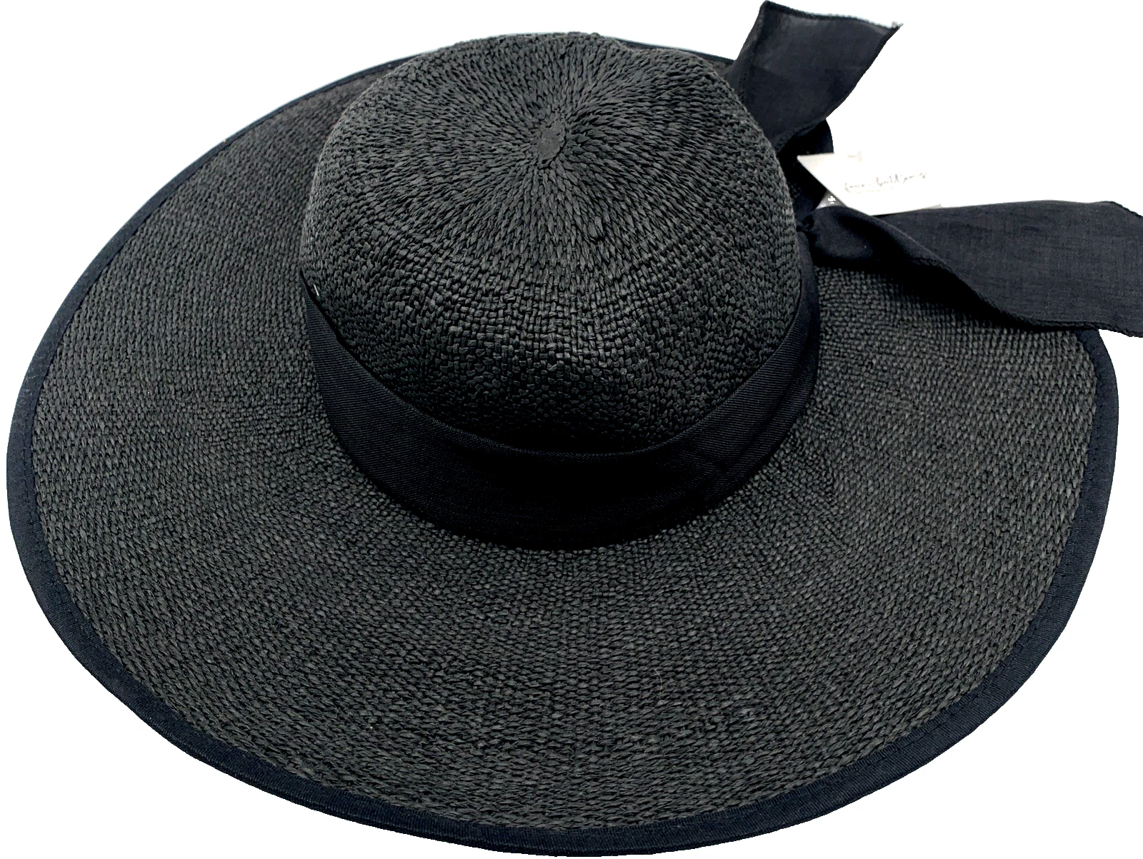 Four Buttons Sun Hat San Diego Hat Co. Wide Brim 100% Paper Stra Beach Hat Black