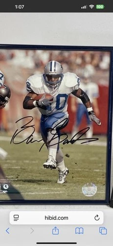 Barry Sanders Autographed Framed Photo