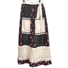 Vintage Tumbleweeds Prairie Skirt Patchwork Lace Floral Calico Western Boho