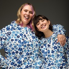 Blue Watercolor Flowers Unisex Hoodie