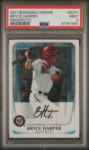 Bryce Harper 2011 Bowman Chrome #BCP1 Base Price Guide