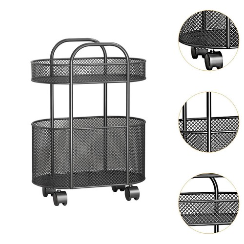 Rolling Cart Multifunctional Mobile Bookshelf for Office Library Kitchen - Picture 4 of 5