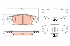 Bremsbelagsatz Hinten für Lexus NX Z1 ab 14-...