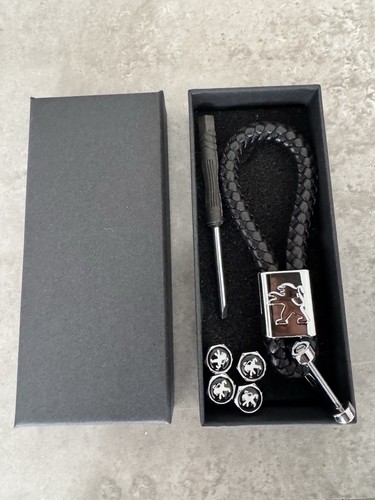 Portachiavi in pelle di lusso Peugeot portachiavi intrecciato confezione regalo NUOVO๐๐ - Foto 3 di 7