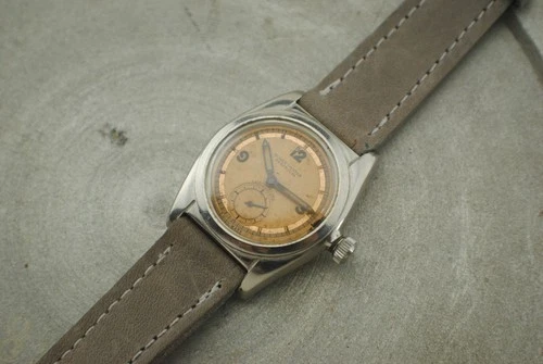 VINTAGE ROLEX BUBBLEBACK SALMON DIAL TWO TONE LUME 2764 ART DECO ORIGINAL