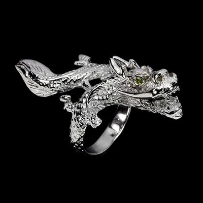 925 Sterlingsilber Ring Rund Rhodolith Granat Edelstein Schmuck Dragon Größe 7.5
