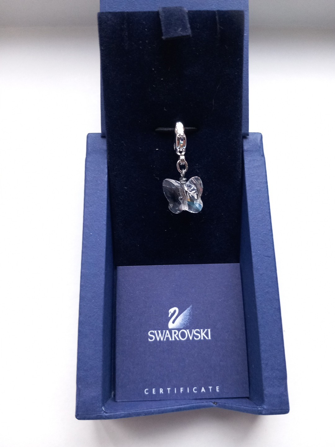 Swarovski Clear Butterfly Bracelet Charm Like New With Box