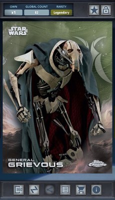 General Grievous Green Wave 99cc Legendary Star Wars Card Trader Topps Chrome