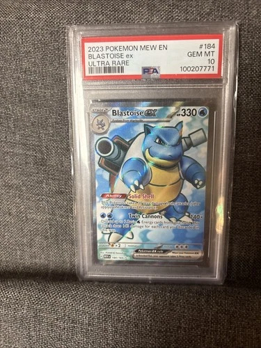 PSA 10 Gem Mint 2023 Pokemon Mew EN Blastoise ex Ultra Rare #184/165