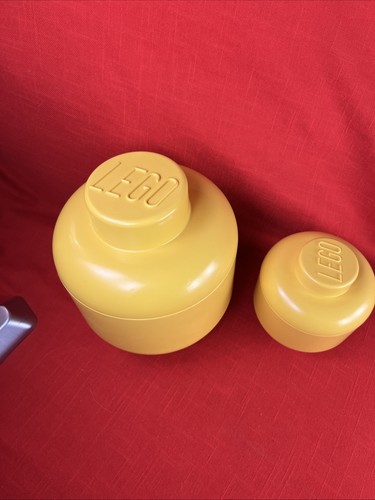 LEGO X2 Storage Head Girl Medium And Small Container Toys Stackable 2 Pcs Iconic - Picture 6 of 7