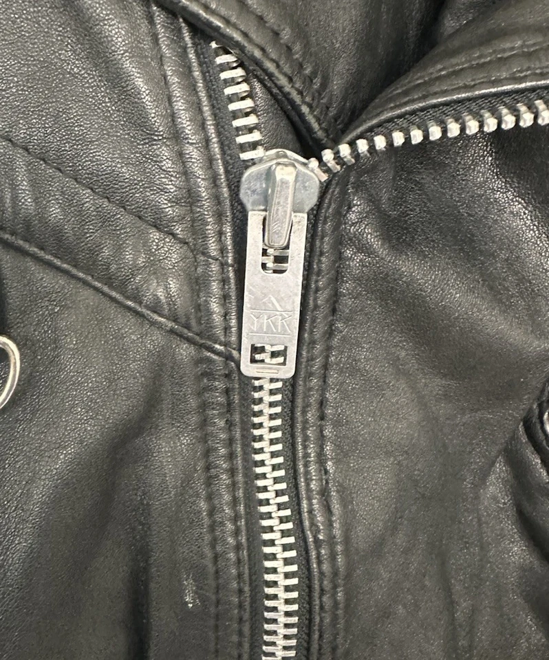 Vintage 80’s Hein Gericke Men’s Black Leather Motorcycle Jacket Size 44 - Image 2 of 4