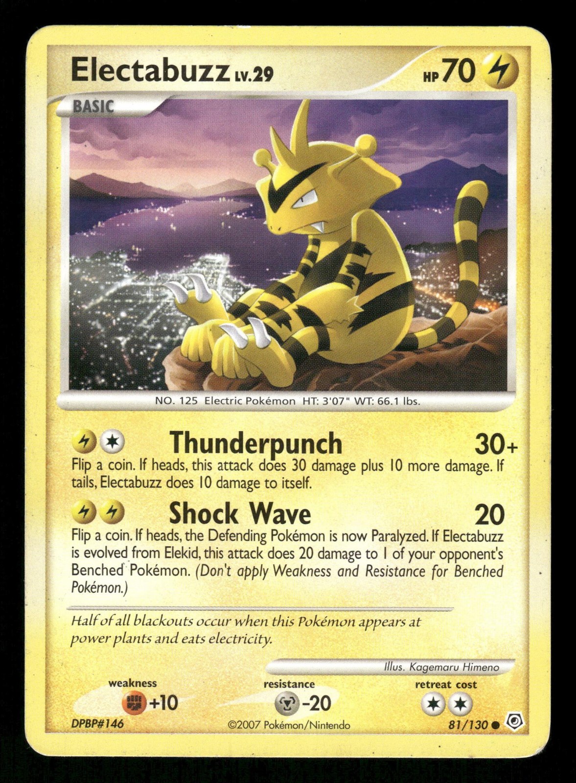 Electabuzz 81/130 LP Common Diamond & Pearl 2007 Pokemon TCG