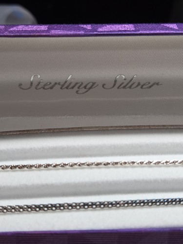 NIB FAS 925 Italy Sterling Silver Bracelet Lot Of 3 7" Chains W/Original Box