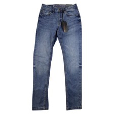 Jeans impermeables vintage para hombre 30x32 azul ciclón calce ajustado denim elástico NUEVO