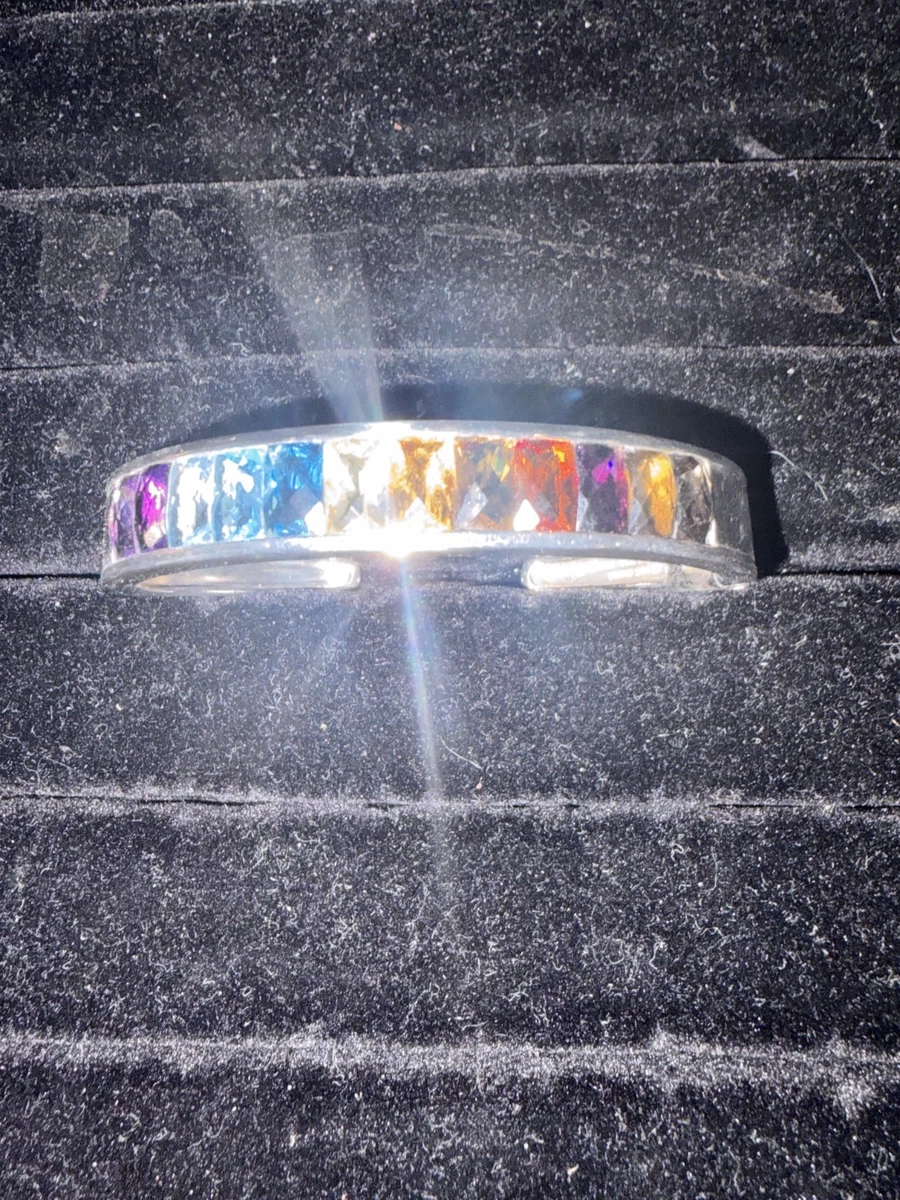 Michelle Albala Sterling Regenbogen Edelstein Scharnier Manschette