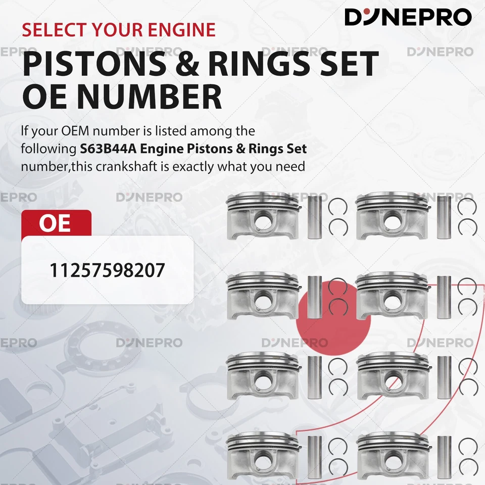 Juego de 8 anillos de pistón Φ89 mm para BMW X5M (2010-2013) X6M (2010-2014) S63B44A 4,4 L V8 Foto 3 de 4