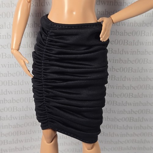 SKIRT ~ (G) KIT 2 YOU CREATE BASICS BLACK MADE TO MOVE DOLL RUCHED SKIRT BOTTOM