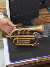Brass Instrument Pocket Trumpet Antique Best Perfect for Practice,Home Decor