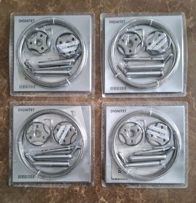  Set Of 4 Ikea Dignitet Curtain Wire Stainless Steel Hanging System 5m (197 ) 
