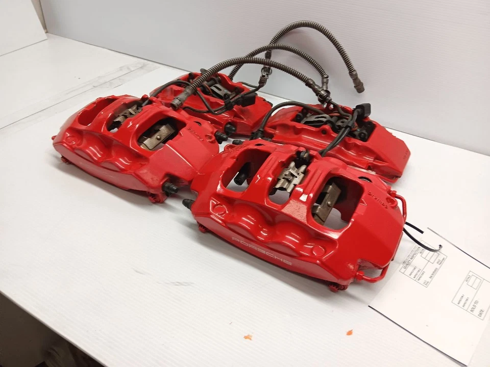 Juego de pinzas de freno delanteras traseras 13-16 Porsche Boxster Cayman S rojo Brembo OEM Foto 3 de 4