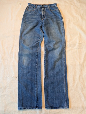 Vintage 80s High Waisted Denim Women's Straight Leg Brittania All Cotton Sz 12