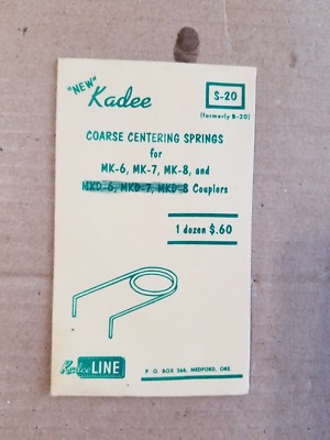Kadee HO Coarse Centering Springs for MK-6,7,8 #S-20 | eBay