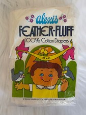 Vintage 60s 70s Deadstock Alexis Feather Fluff 100 Cotton Baby Diapers Cloth