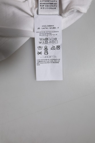 DOLCE & GABBANA Kids T-shirt White Cotton Crew Neck Short Sleeve s.Tag 12 100usd - Picture 5 of 5
