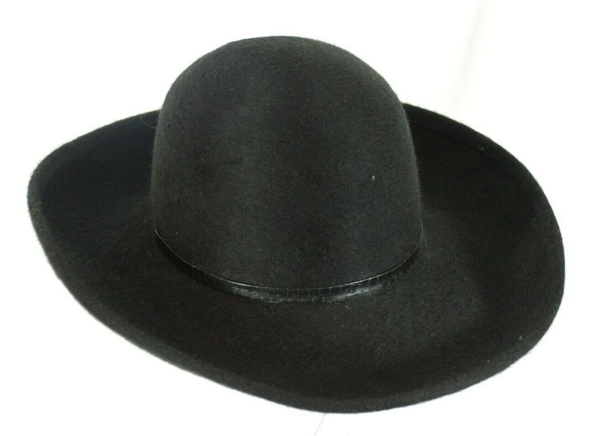 Vintage Lady Stetson Wool Felt Black Hat Made in USA