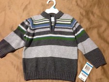 NWT Boys Greendog gray striped sweater, size 24 month, msrp 26