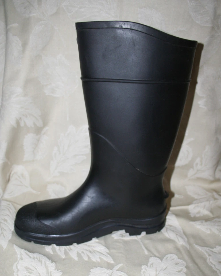 Men's Servus Black Rubber Boots 9 Waterproof Pull-on Women's 11 MINT - Image 2 of 4