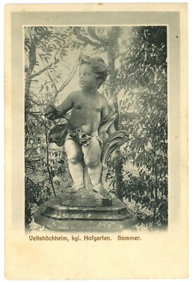 Veitshöchheim Germany Hofgarten Cherub Statue RPPC Postcard Undivided Back c1905