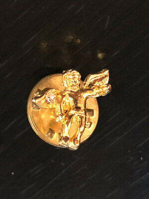 Vintage Collectible Angel With Rhinestone Colorful Metal Pinback Lapel ...